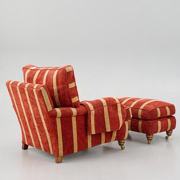 Howard armchair with footstool, Duresta,.