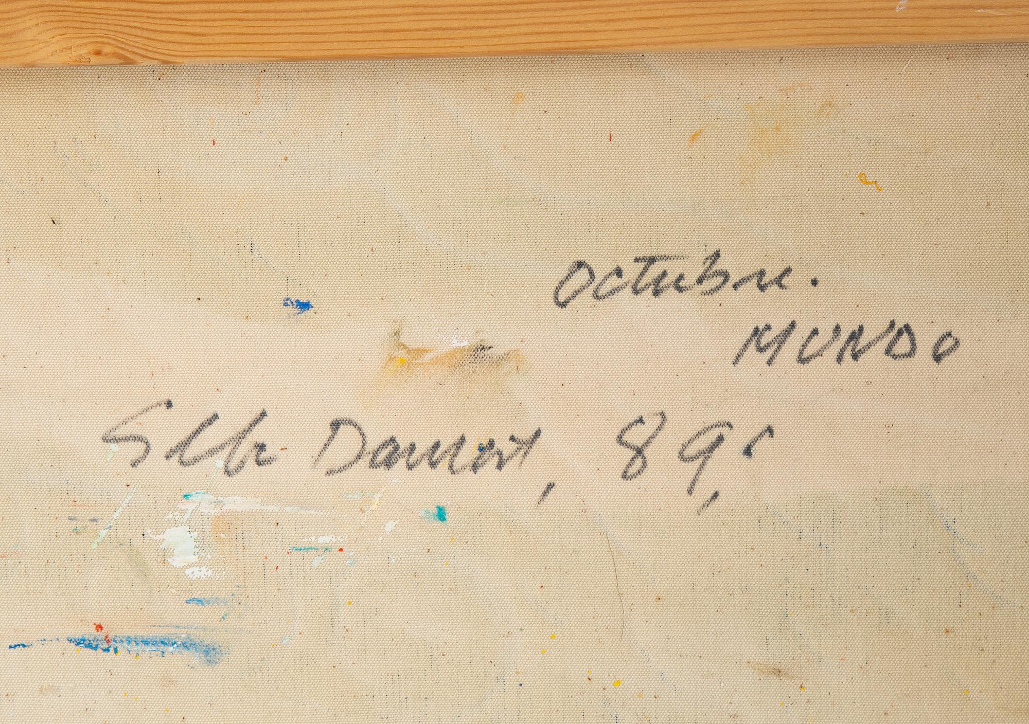 Elba Damast, oil on canvas, signed and dated -89 verso.