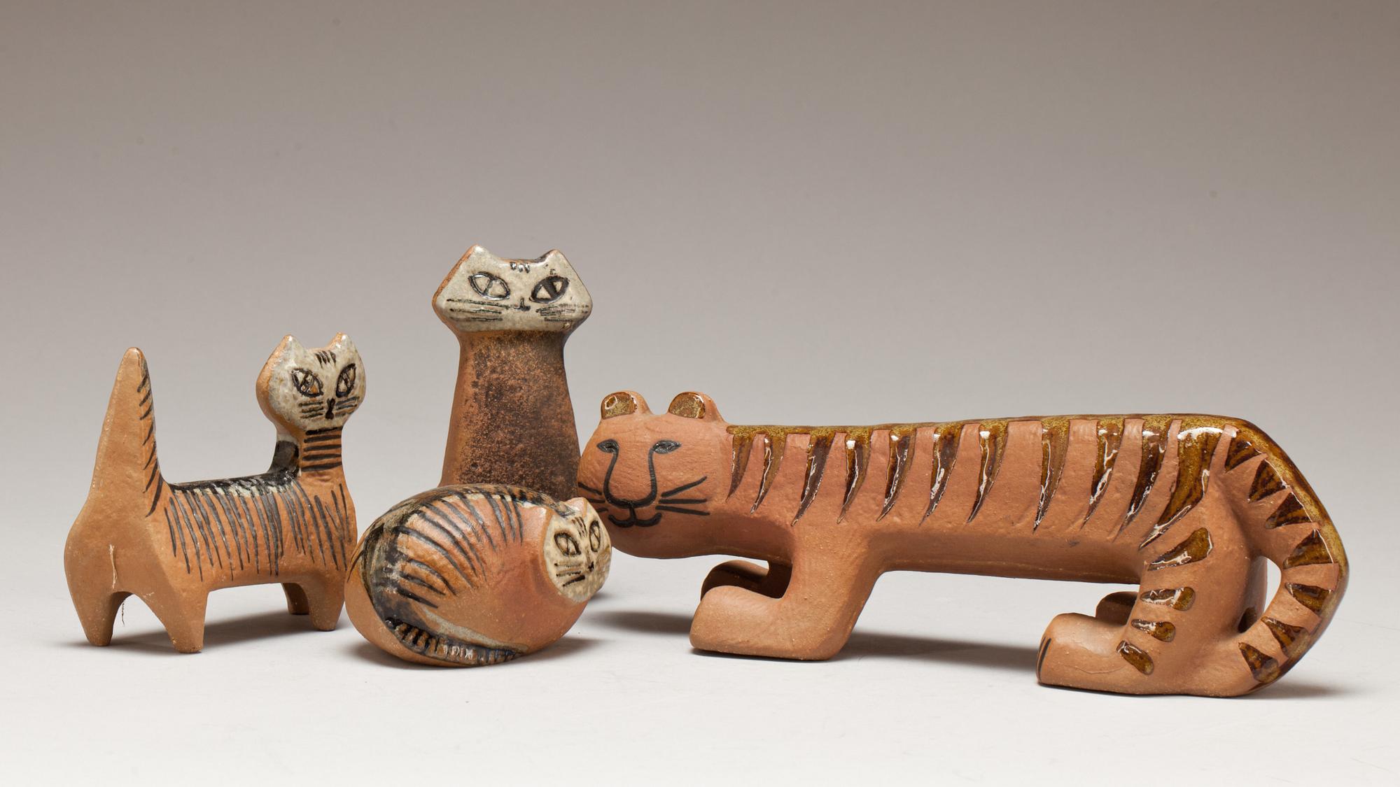 FIGURINER, 4 st, stengods, Lisa Larson, Gustavsberg.