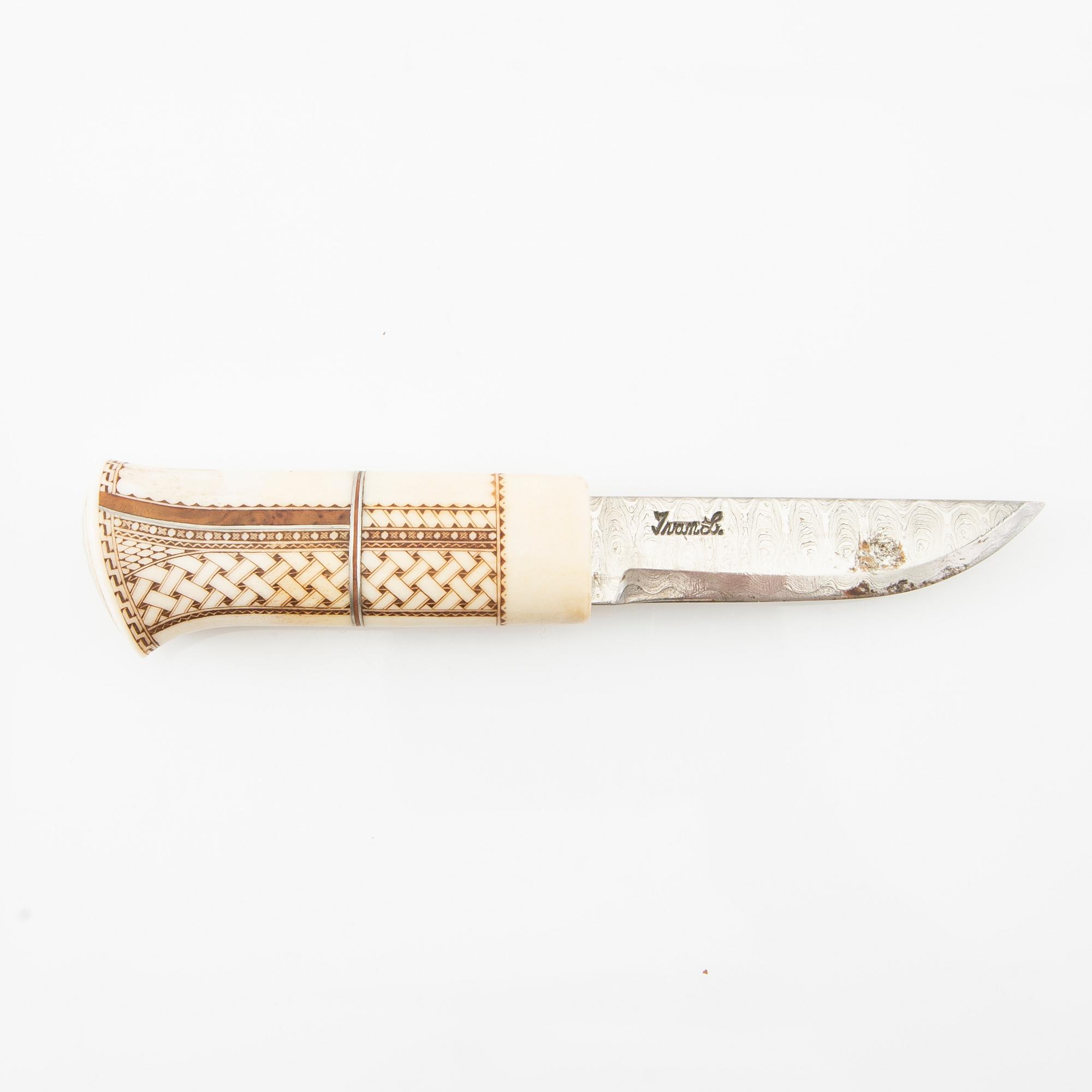 Olle Lundmark, half-horn knife, signed.