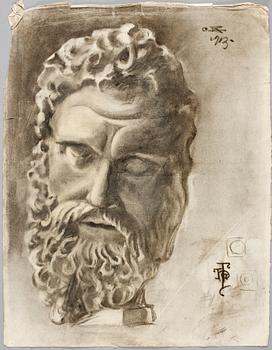 HARALD FALKMAN, ARKITEKTURRITNINGAR, ca 20 st samt, AKADEMITECKNINGAR, 4 ST, sign, dat tidigt 1900-tal.