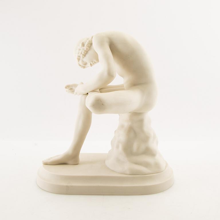 Sculpture "Thorn Puller" - "Boy with Thorn" Gustavsberg 1908 parian.