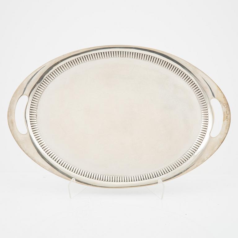 A Swedish silver tray, mark of CG Hallberg, Stockholm 1918.