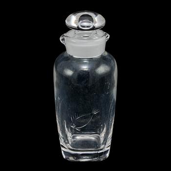 KARAFF samt GLAS, 4 st, Edward Hald, Orrefors, 1900-talets andra kvartal.