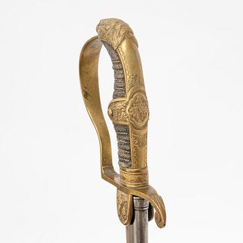 Sabel, tysk, för officer, 1800-talets slut, med balja.