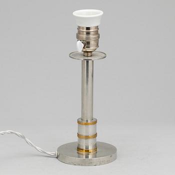 BORDSLAMPA, tenn och mässing, Firma Svenskt Tenn, 1930.