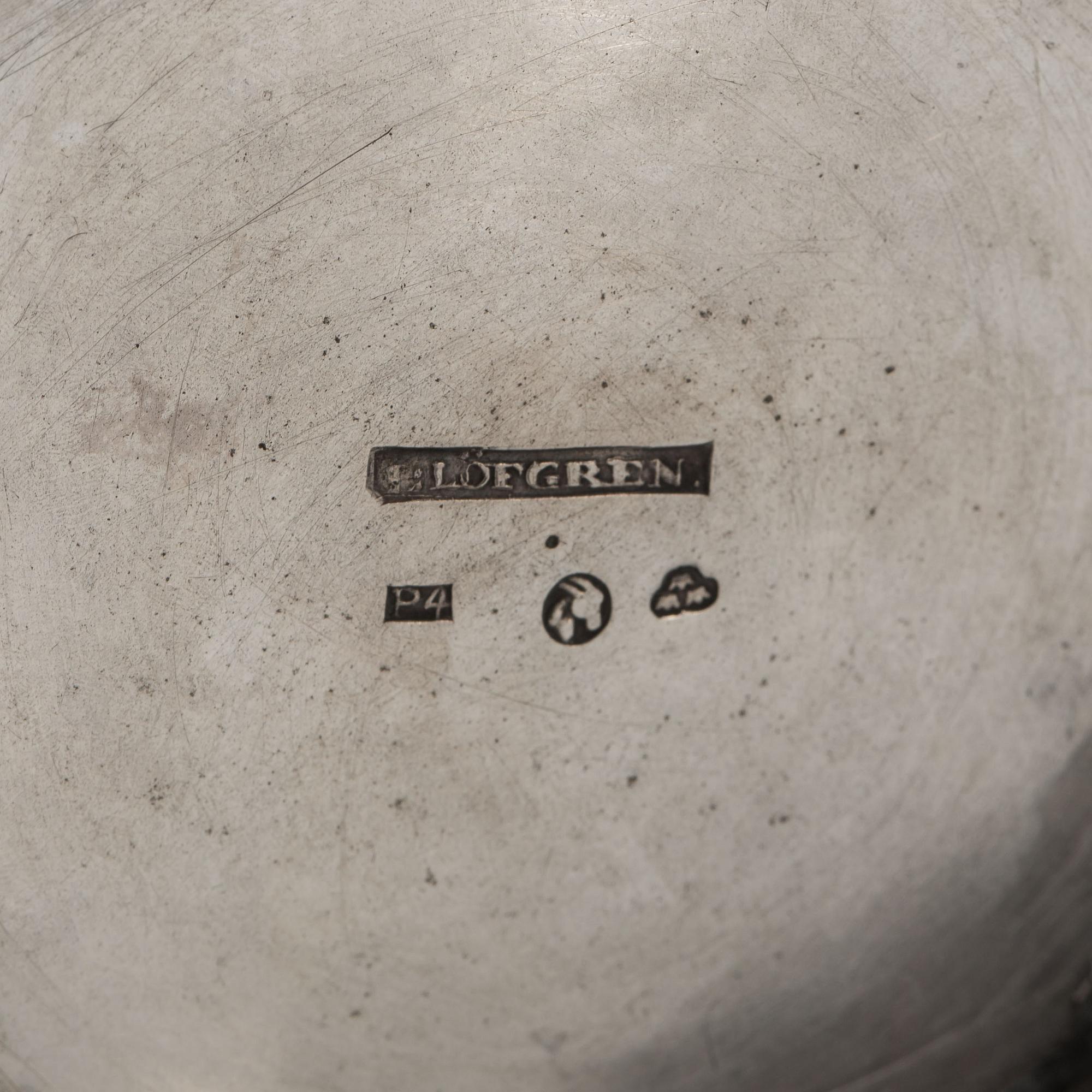 POKAL, silver, Lars Löfgren, Hudiksvall 1845. Vikt 298 gram.