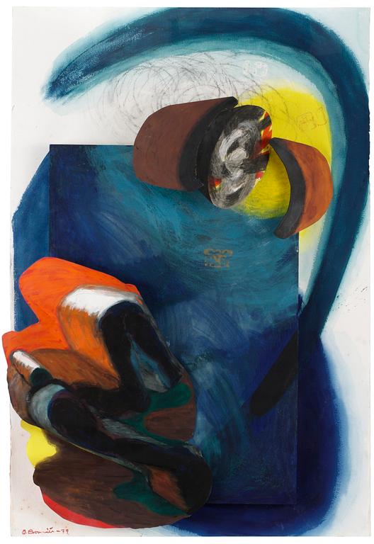 Olle Bonniér, Komposition i blått och orange.