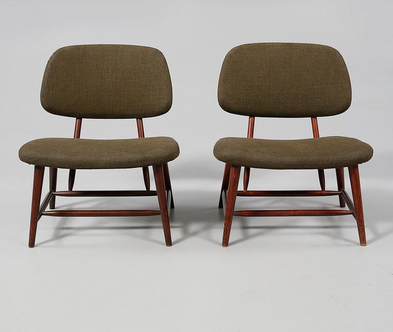 STOLAR, ett par, "TeVe", Alf Svensson, Ljungs Industrier, modellen formgiven 1953.