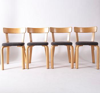 STOLAR, 4 st, modell 69, Alvar Aalto, Artek.