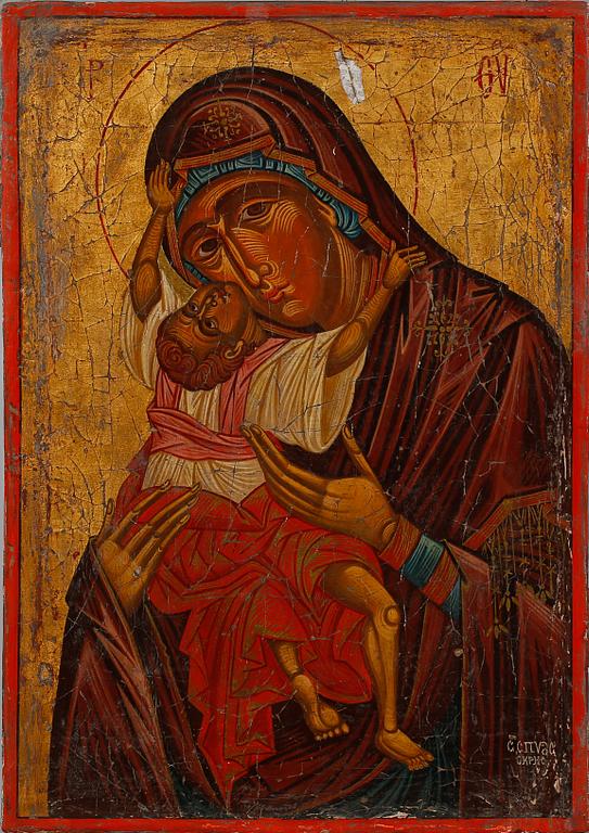IKON, tempera på textil, 1900-tal.