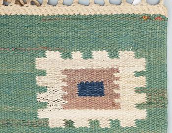 CARPET. "Grön äng". Rölakan (flat weave).  x  cm. Signed AB MMF (AB Märta Måås-Fjetterström).