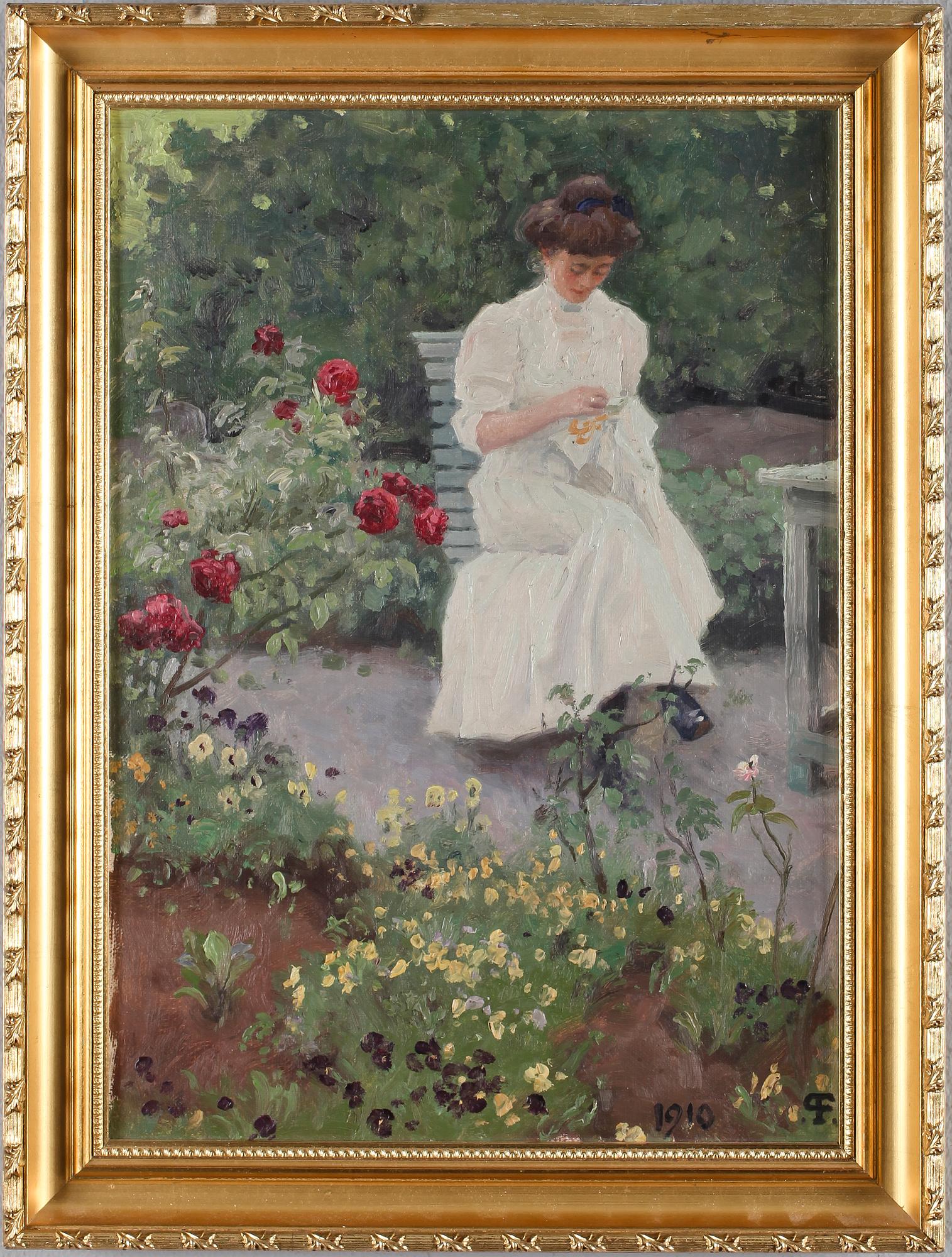 OKÄND KONSTNÄR, olja på duk, monogramsignerad och daterad 1910.