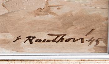 ERIK RAUTHOVI, öljy puulevylle, signeerattu ja päivätty -45.