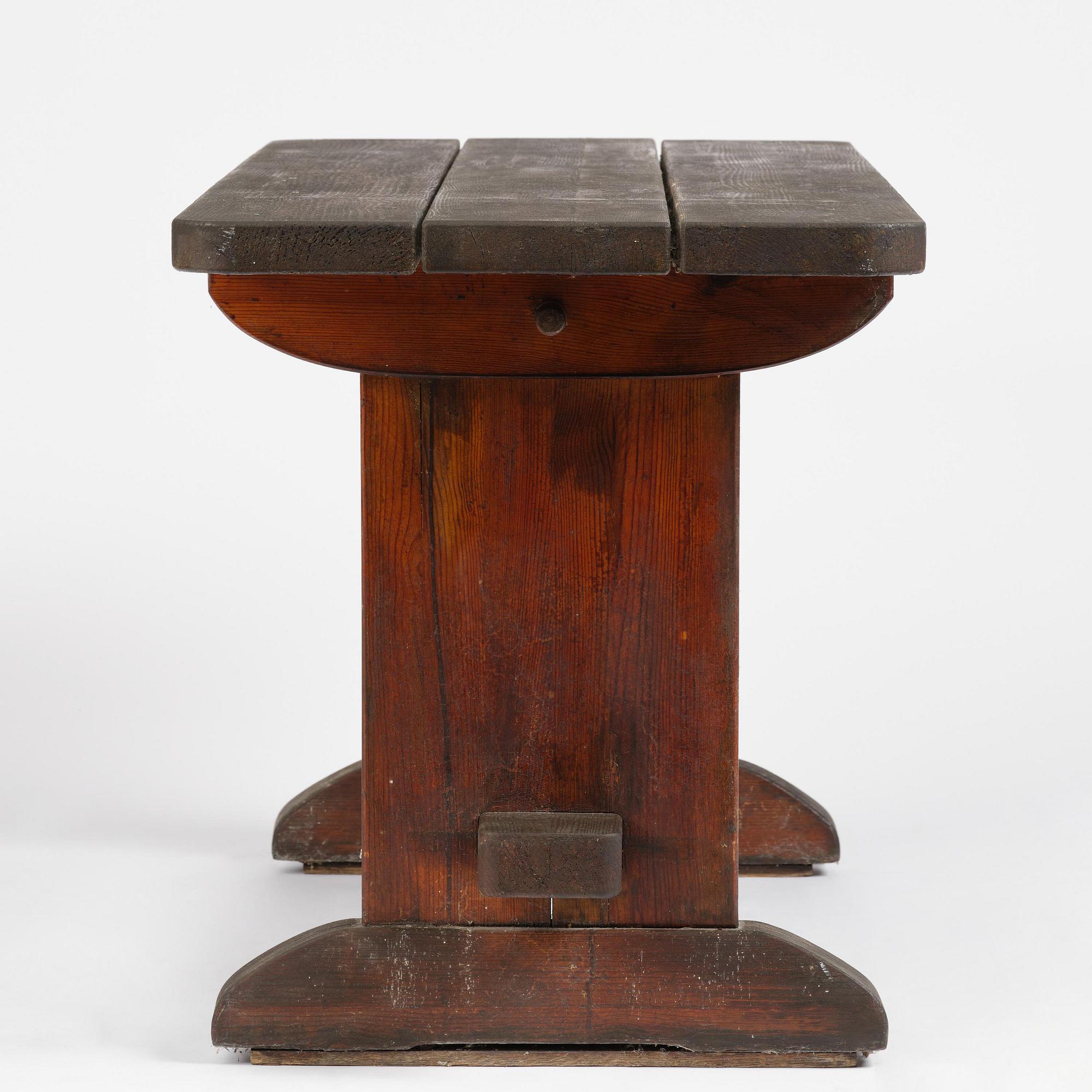 Axel Einar Hjorth, a stained pine "Skoga" table, Nordiska Kompaniet, Sweden, 1930s.