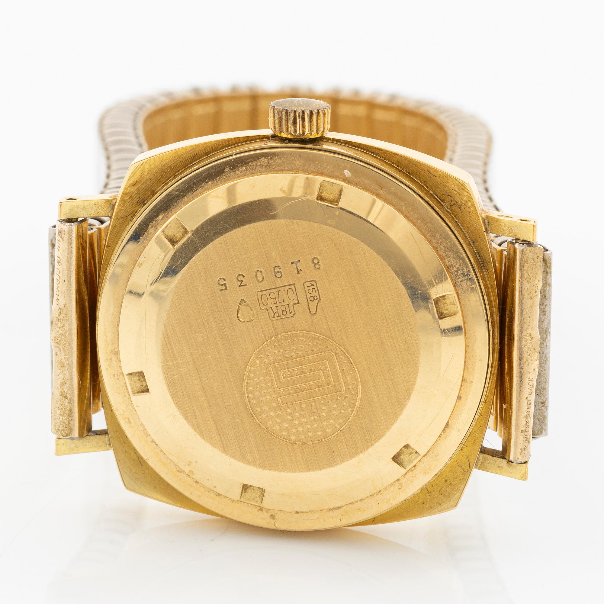 Zentima, wristwatch, 18K gold, 32.5 mm.