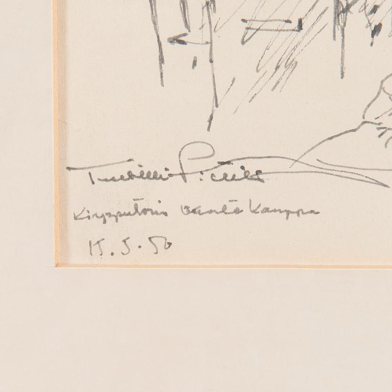 TUULIKKI PIETILÄ, teckningar, 4 st, signerade och daterade 15.5. 1950.