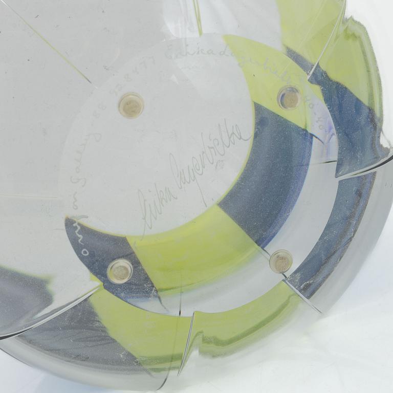 Erika Lagerbielke, skålar, två st, "Sienna Klar" och "Sienna blå", Orrefors Gallery, signerad, 1988.