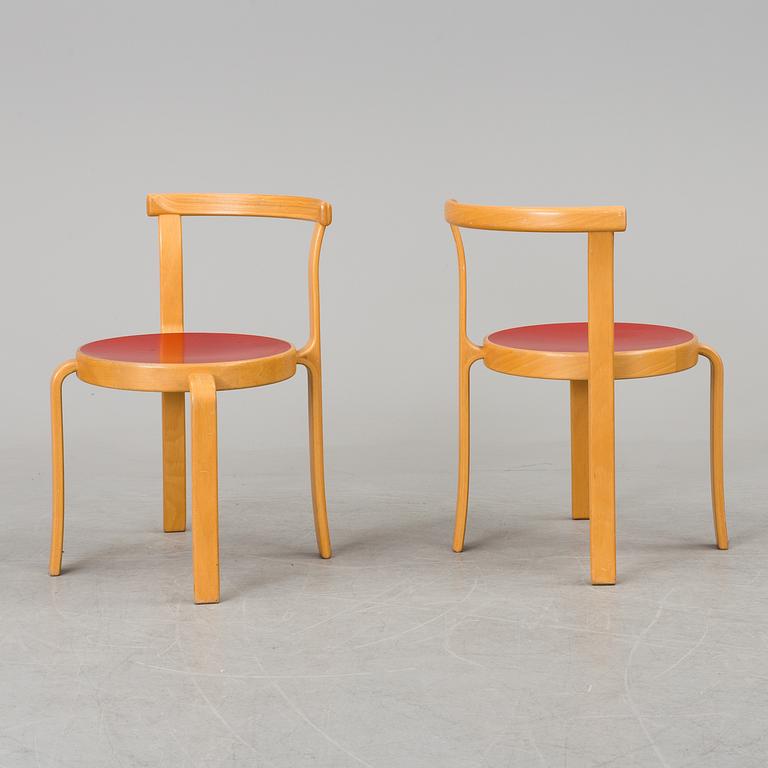A set of six chairs by Magnus Olesen, Durup, Denmark.