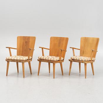 Göran Malmvall, armchairs 3 pcs, Svensk Fur, mid-20th century.