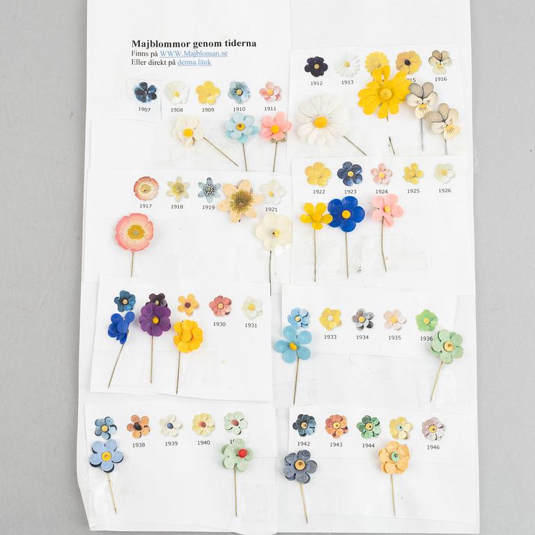 Majblommor samt kransar, ca 100 st, 1908-2015.