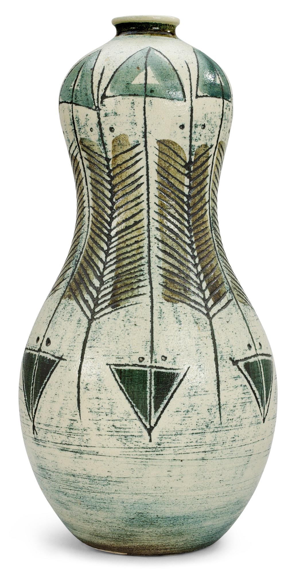 An Anders Bruno Liljefors stoneware vase, Gustavsberg studio 1952.