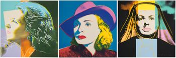 442. Andy Warhol, "Three portraits of Ingrid Bergman by Andy Warhol".