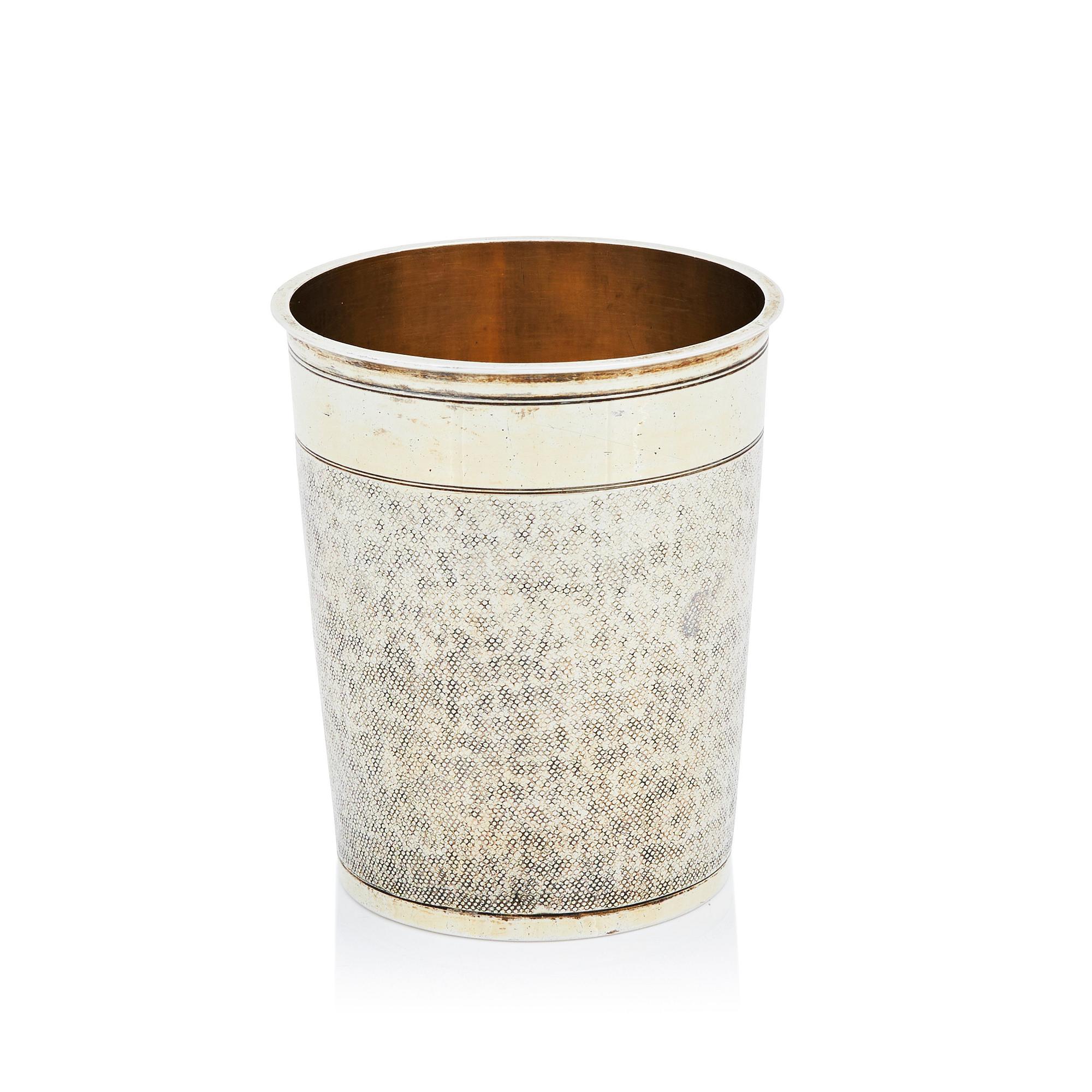 A German late 17th century, parcel-gilt silver beaker, marks of Jeremias Busch, 1697-1699 Augsburg.