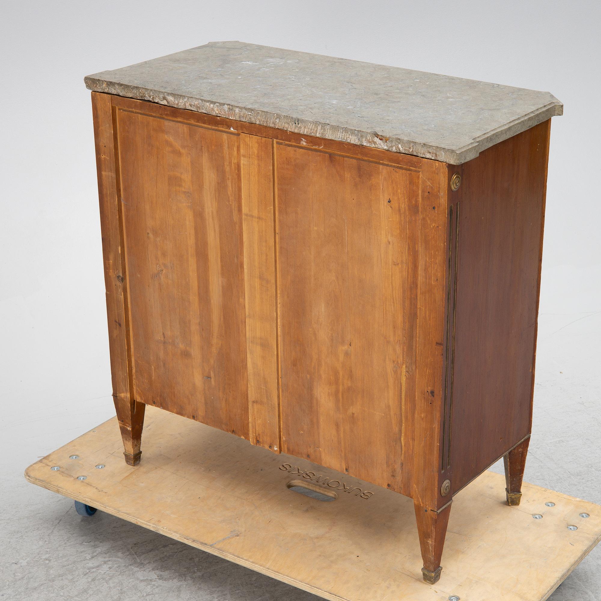 A chest of drawers, Gustavian style, first half of the 20th century with an older top.