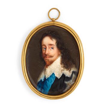 394. ANTONIS VAN DYCK, EFTER. Miniatyr. Gouache på ben.