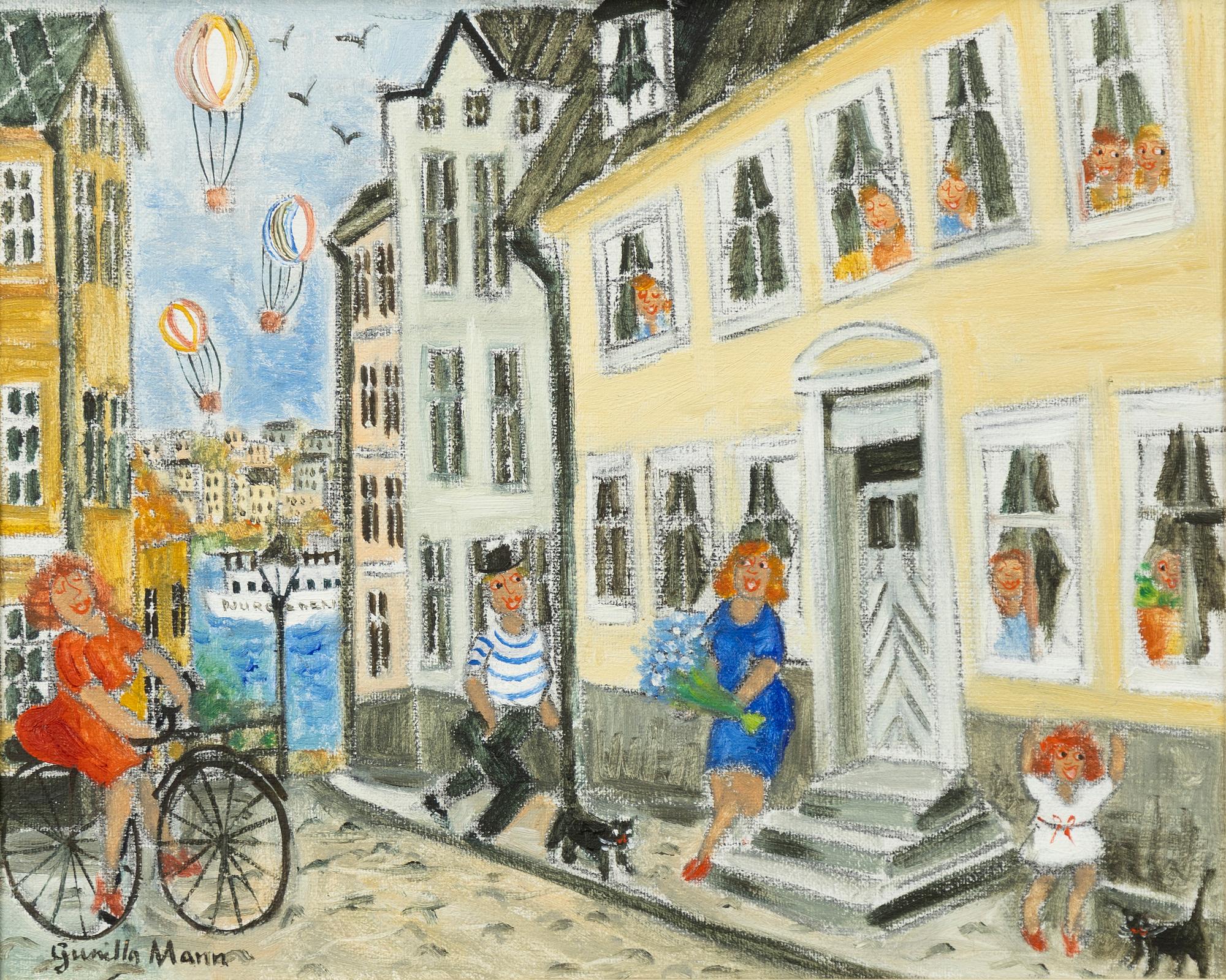 Gunilla Mann, "Cykelfärd på Nytorgsgatan".