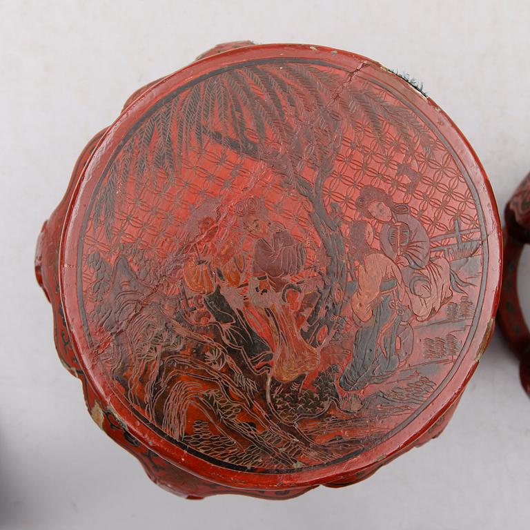 PIEDESTALER, 1 par, ostindiska, 1800-/1900-tal.