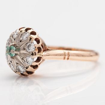 SORMUS, 14K kultaa, berylli, timantteja n. 0.40 ct yht. Neuvostoliitto.