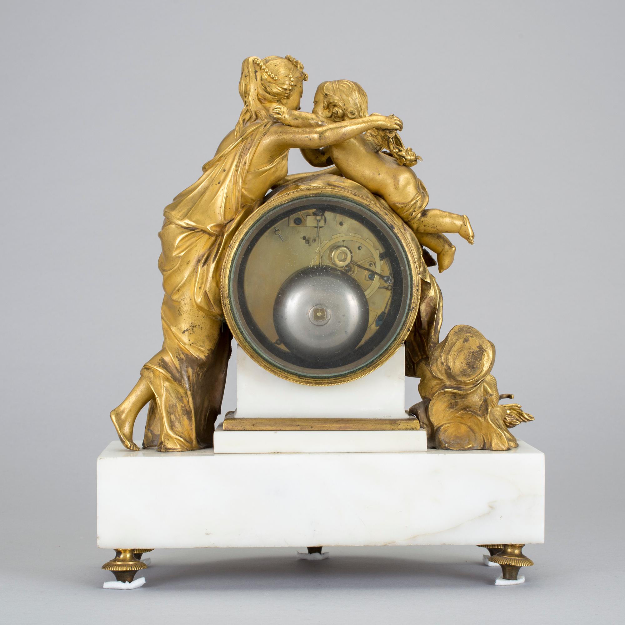 A Louis XVI late 18th century mantel clock.
