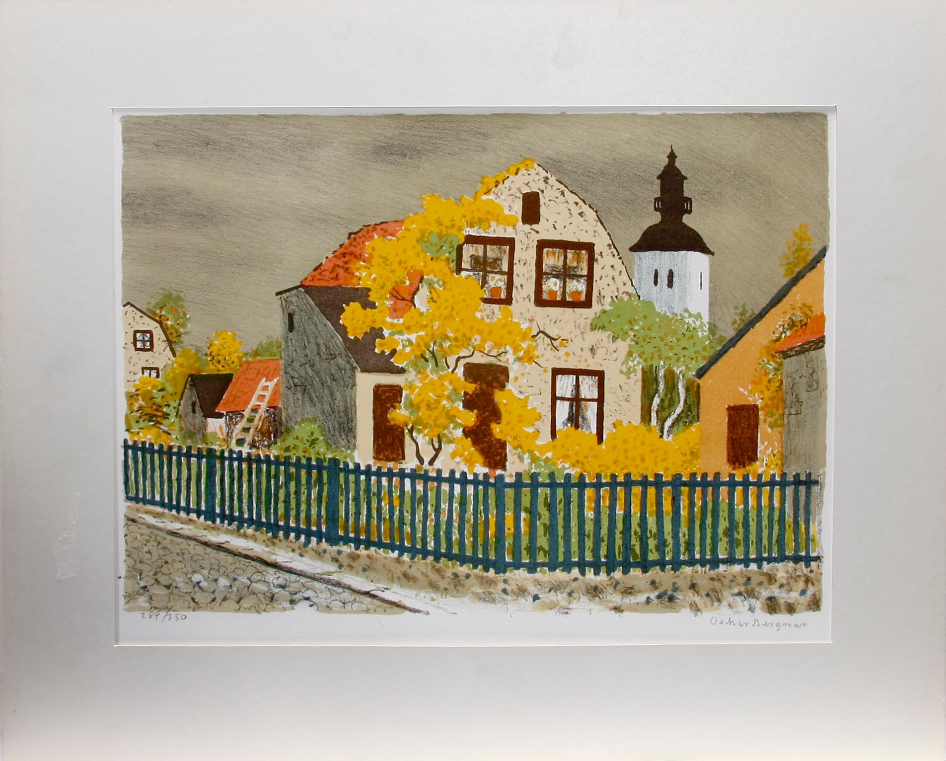 OSKAR BERGMAN, färglitografier, 3 st. Bla sign o nr 289/350.