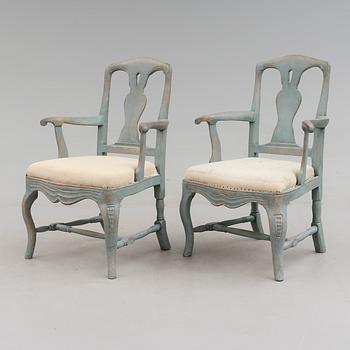 KARMSTOLAR, 1 par, barockstil, 1900-talets första hälft.