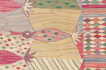 Marianne Richter, a drape, "Brokiga fåglar". tapestry variant, ca 191 x 133 cm, signed AB MMF MR.