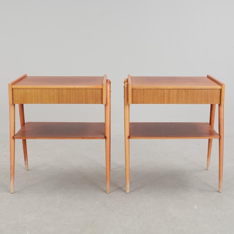 SÄNGBORD, ett par, AB Carlströms & CO Möbelfabrik, 1950/60-tal.