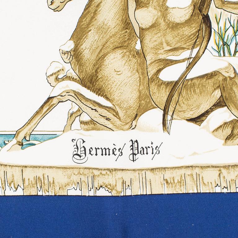 HERMÈS, 2 silk scarves, 'Nikko' & 'L'hiver'.