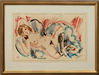 JULES PASCIN, akvarell, Atelierstämpelsignerad Pascin.