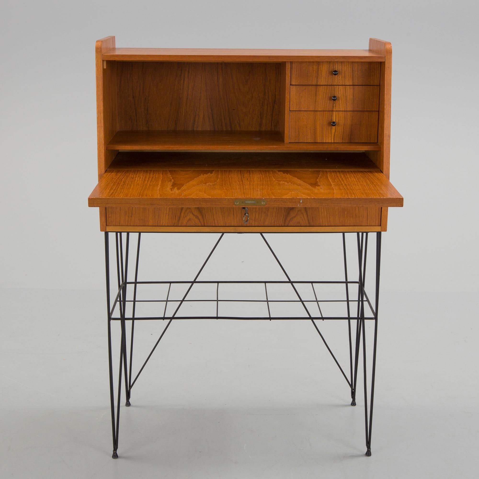 SEKRETÄR, teak, 1950/60-tal.