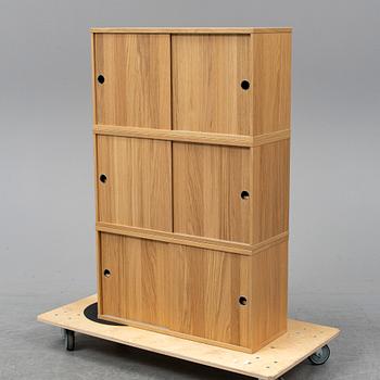 NILS STRINNING, 3 oak 'String' cabinets.
