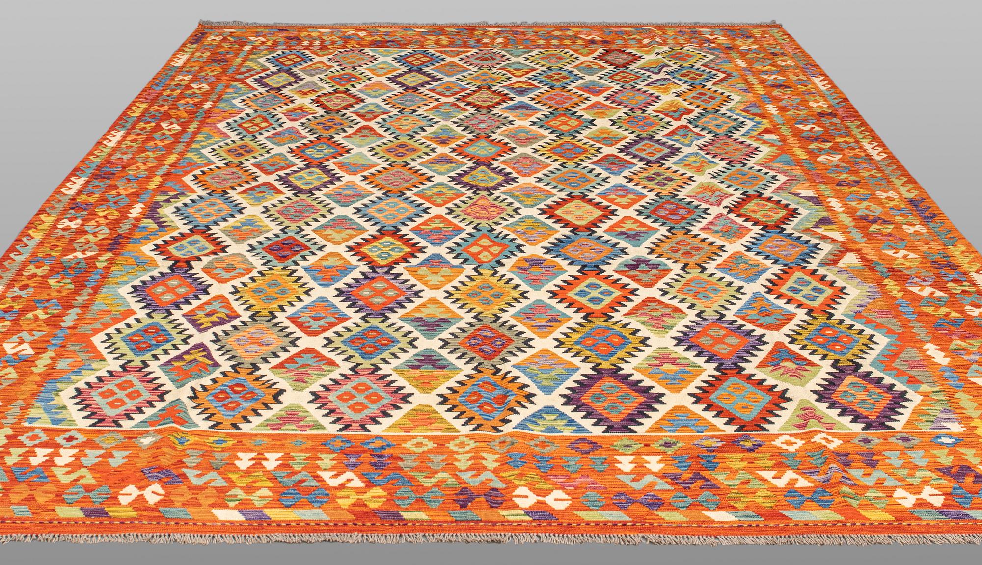 A carpet, Kilim, ca 388 x 309 cm.