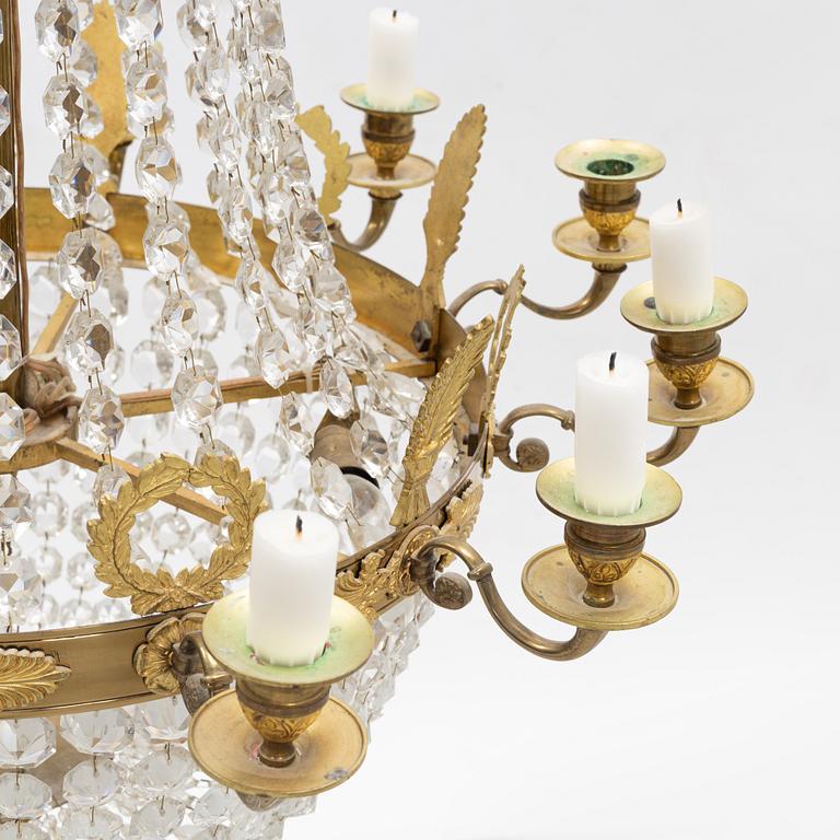 An Empire style chandelier, early 20th Century.