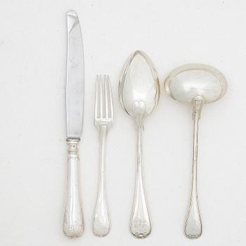 17 pieces of silver cutlery, mostly CG Hallberg, Sweden, 1842-1927.