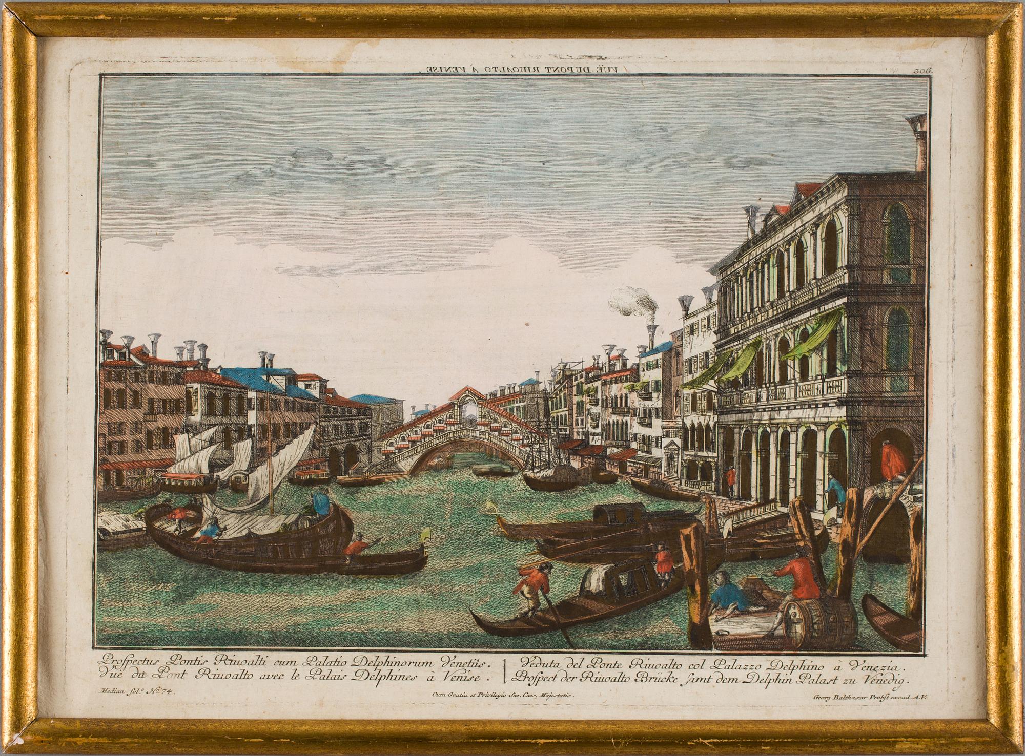 KOPPARSTICK, 5 st, handkolorerade. 1700-tal.