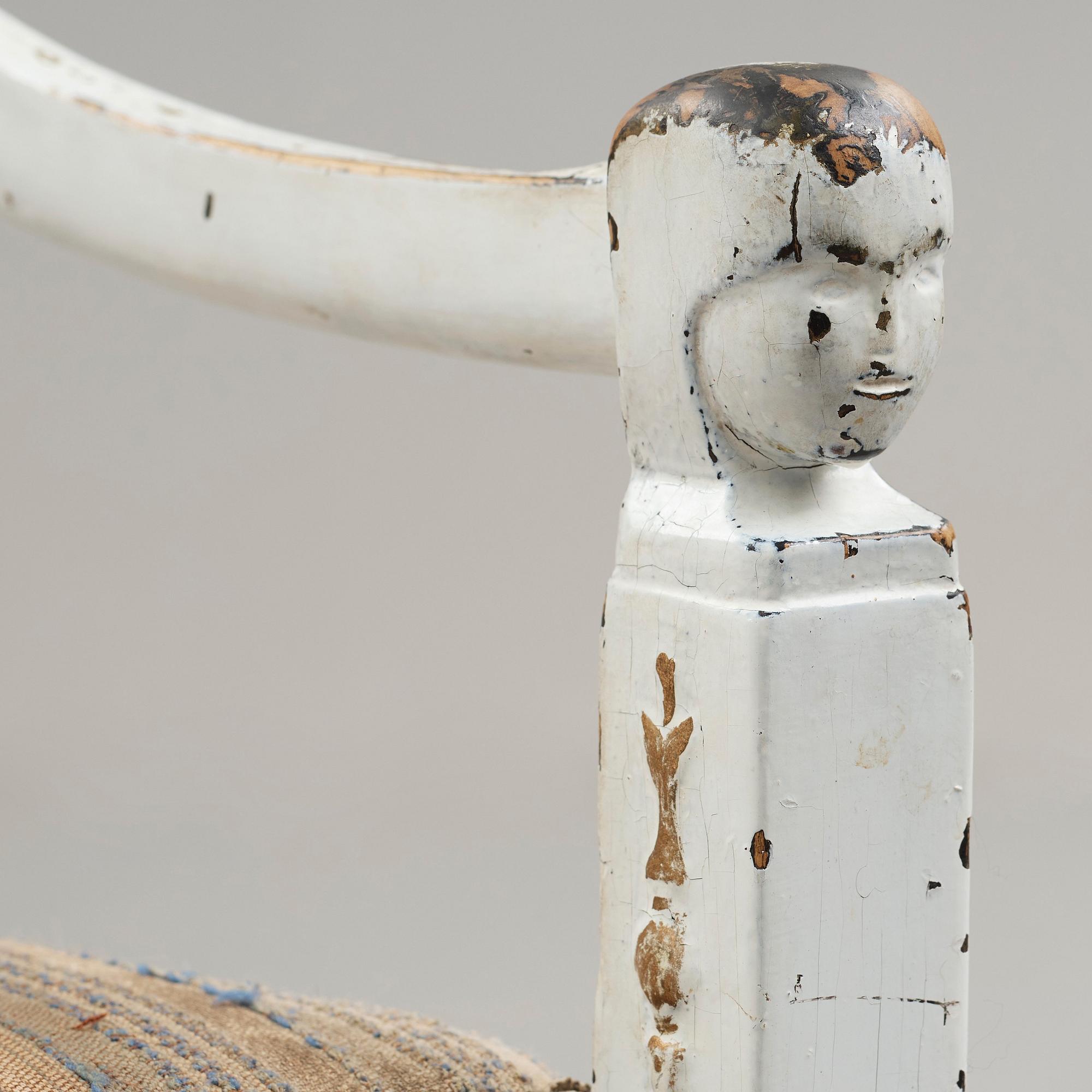 A pair of late Gustavian circa 1800 armchairs.