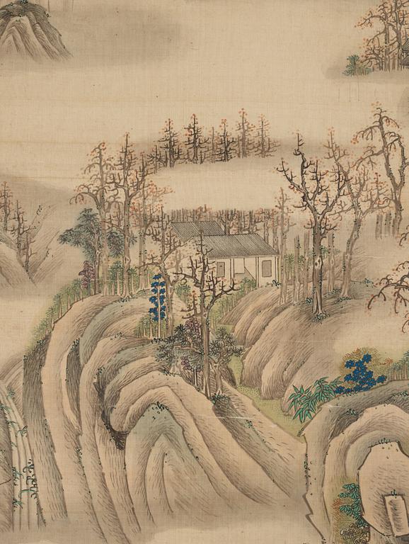 Okänd konstnär, akvarell och tusch på siden, Qingdynastin, 1800-tal.