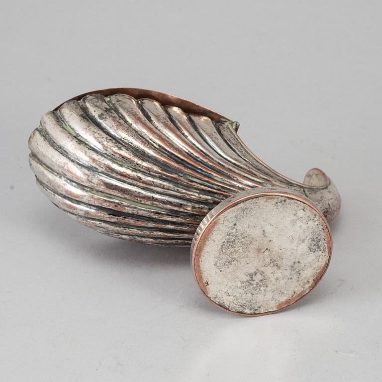 OBLATASK, försilvrad koppar, 1800-tal.