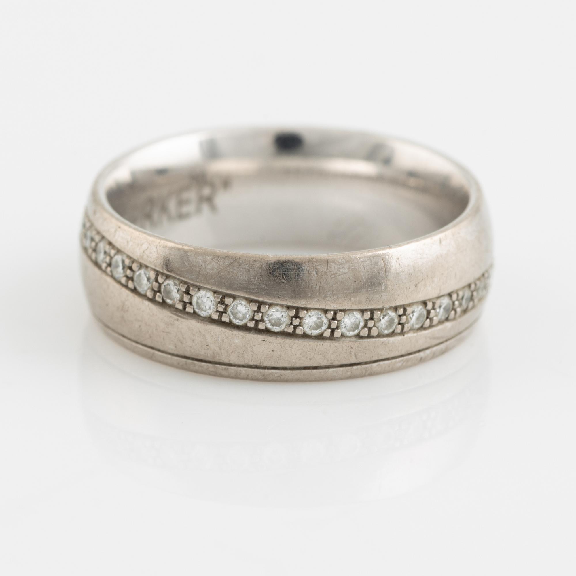White gold and brilliant cut diamond ring.